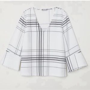 Small H&M Black and White V-Neck Blouse